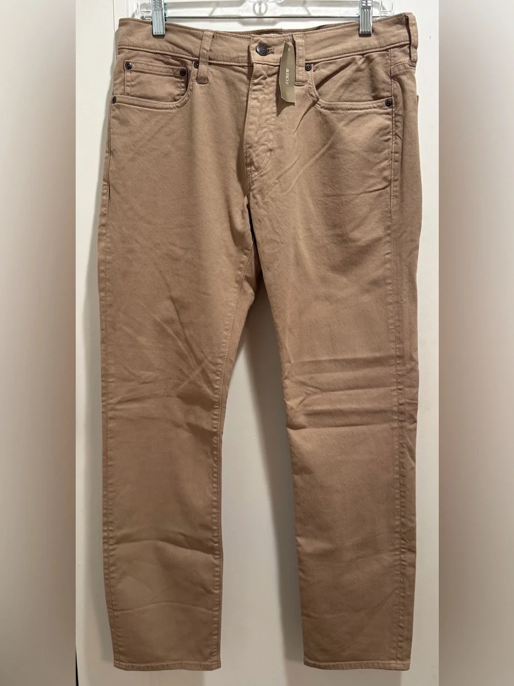 J. Crew 484 Slim Stretch Cotton 5-Pocket Jean Cut Pant. W31/L30. Tan. New w/Tag!